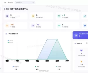 秋云自助下单系统V7版彩虹云商城二开重构美化版源码