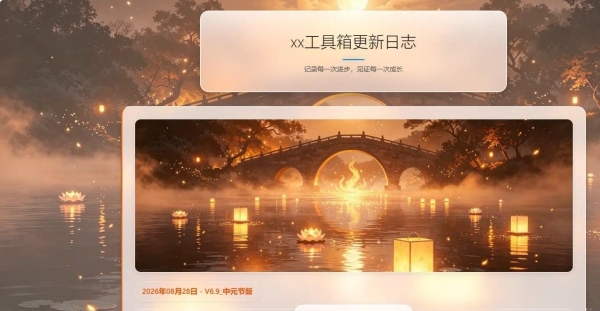 工具箱更新日志页面源码